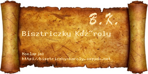 Bisztriczky Károly névjegykártya