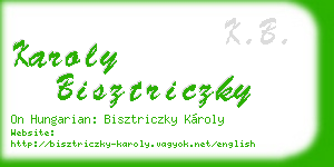 karoly bisztriczky business card